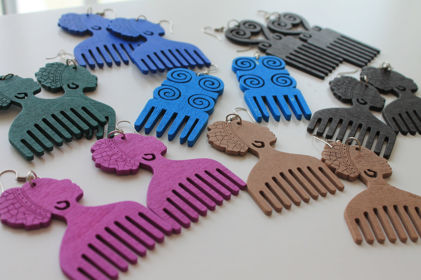 Pink Silhouette Afropick Earring