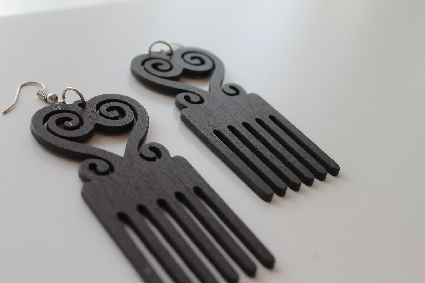 Black Afropick Earring