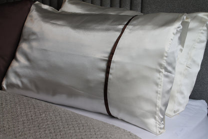 Ivory Stripe Satin Pillowcase