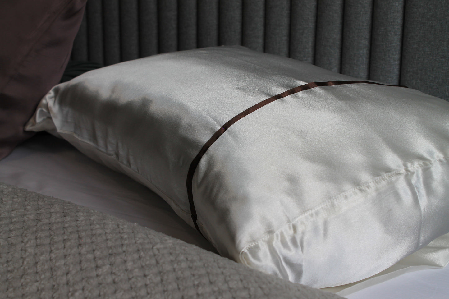 Ivory Stripe Satin Pillowcase