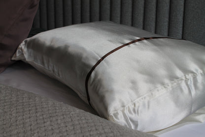 Ivory Stripe Satin Pillowcase