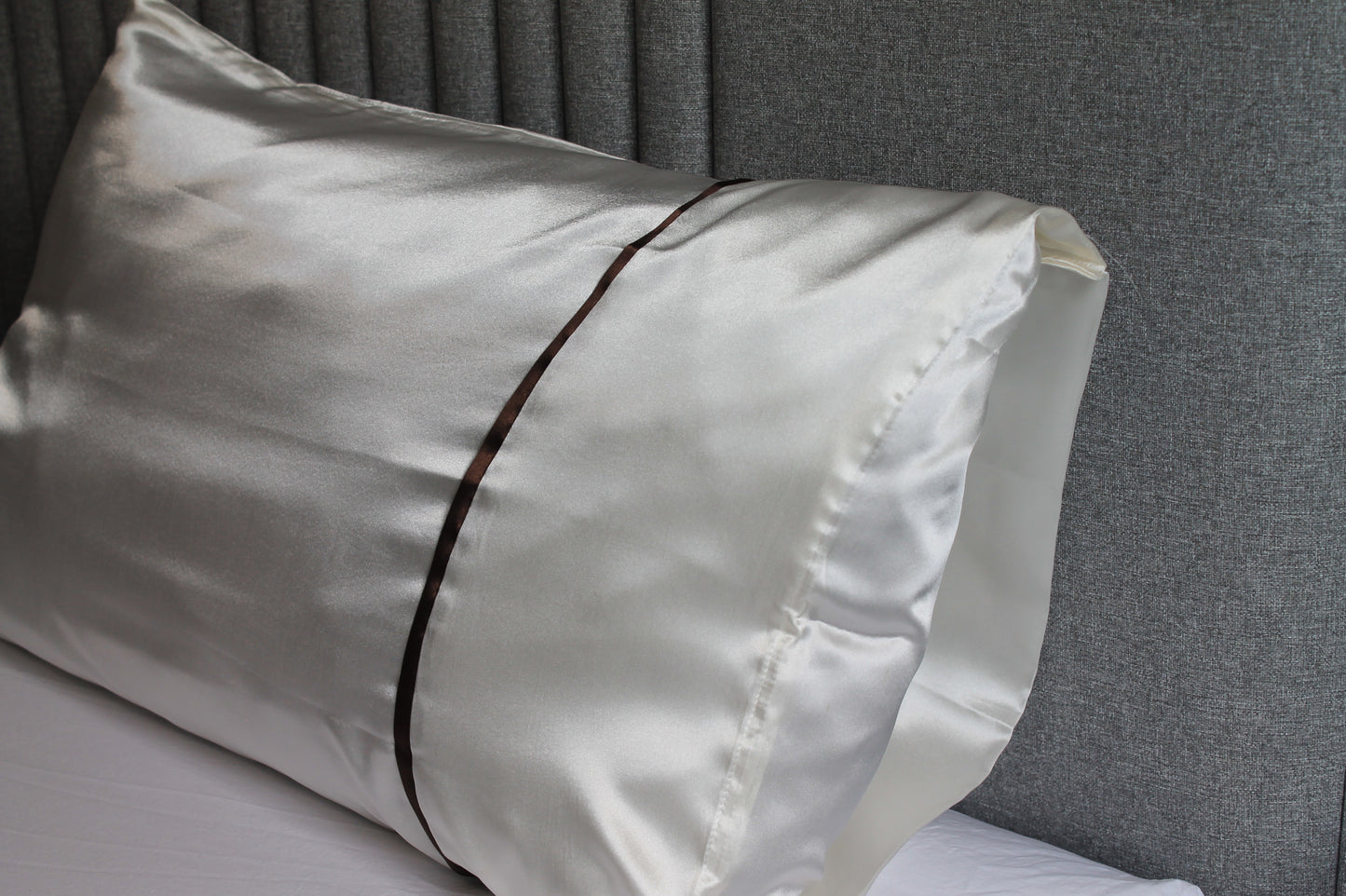 Ivory Stripe Satin Pillowcase