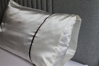 Ivory Stripe Satin Pillowcase