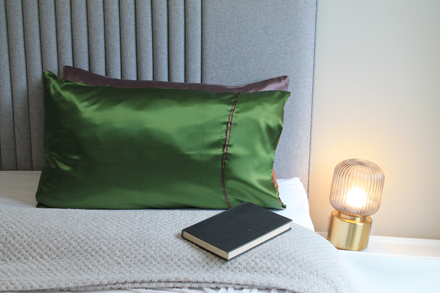 Green Stripe Satin Pillowcase