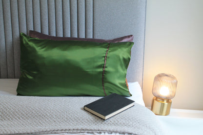 Green Stripe Satin Pillowcase