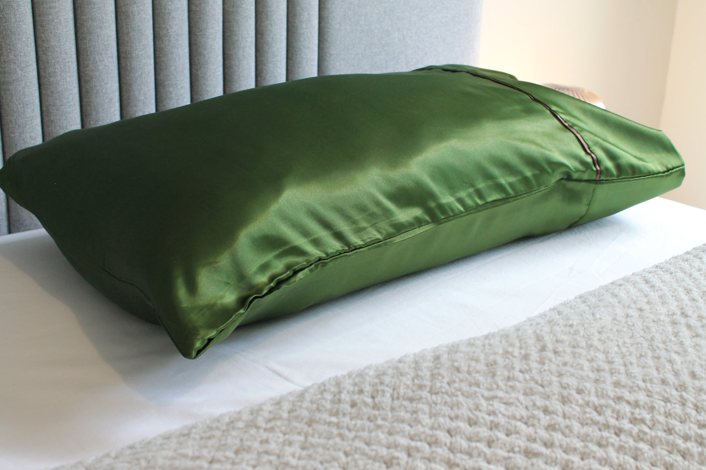 Green Stripe Satin Pillowcase