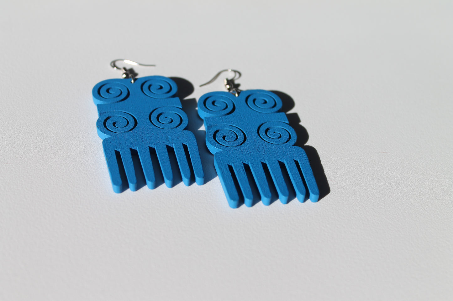 Blue Afropick Earring