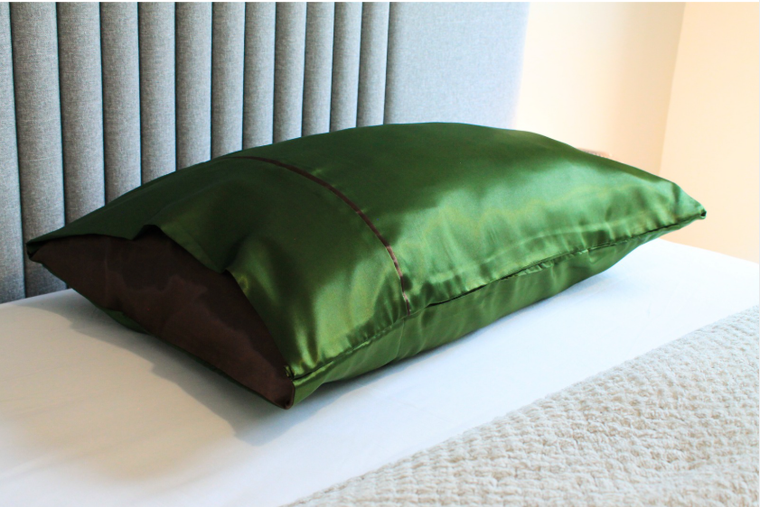 Green Stripe Satin Pillowcase