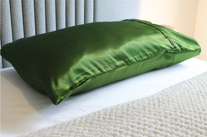 Green Stripe Satin Pillowcase