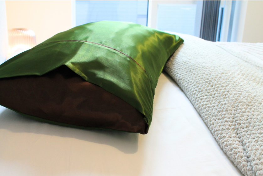 Green Stripe Satin Pillowcase
