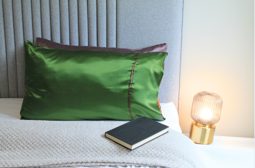 Green Stripe Satin Pillowcase