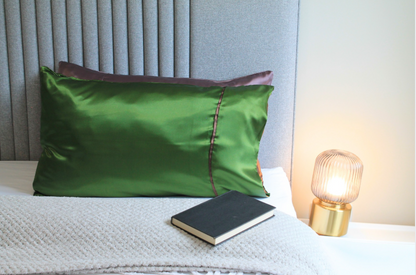 Green Stripe Satin Pillowcase